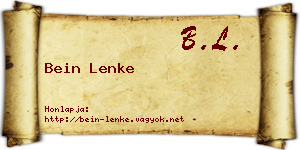 Bein Lenke névjegykártya